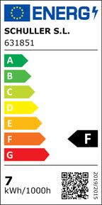 Aplique LED Iliada 1 luz negro y oro - etiqueta energética
