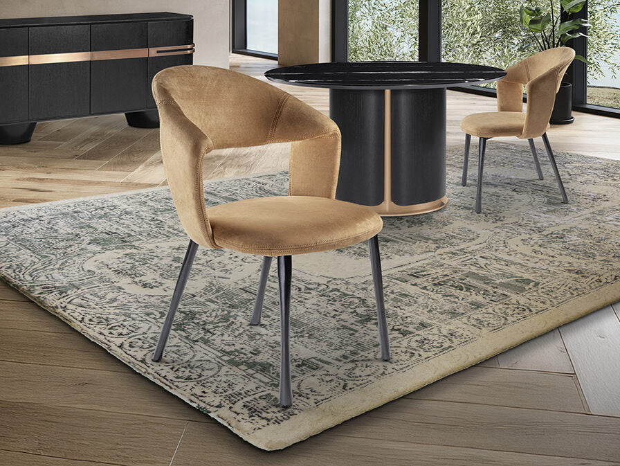 Silla Willy camel y negro