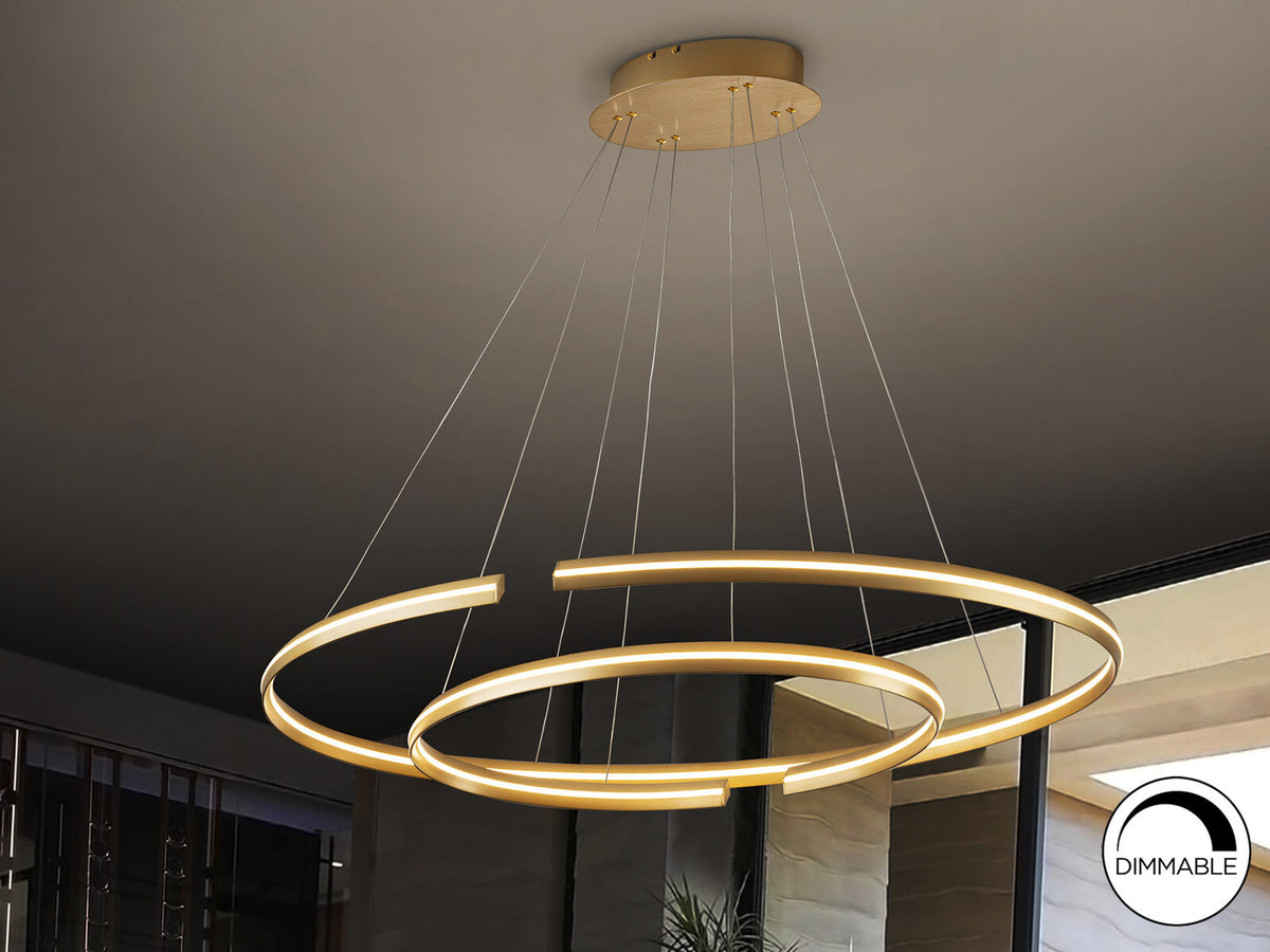 Lámpara de techo grande Elipse LED oro dimable