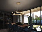 Lámpara de techo grande Elipse LED oro dimable