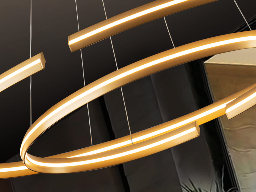 Lámpara de techo grande Elipse LED oro dimable