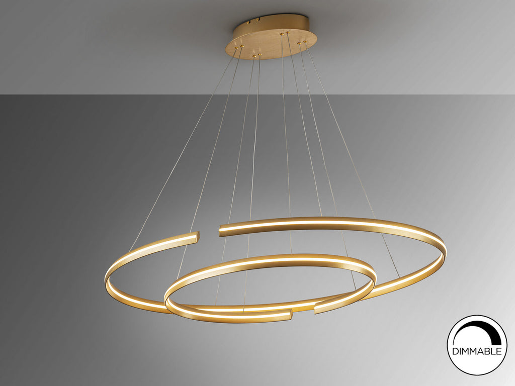 Lámpara de techo grande Elipse LED oro dimable