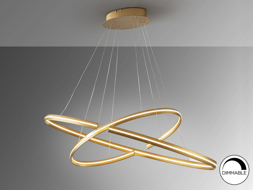 Lámpara de techo grande Elipse LED oro dimable