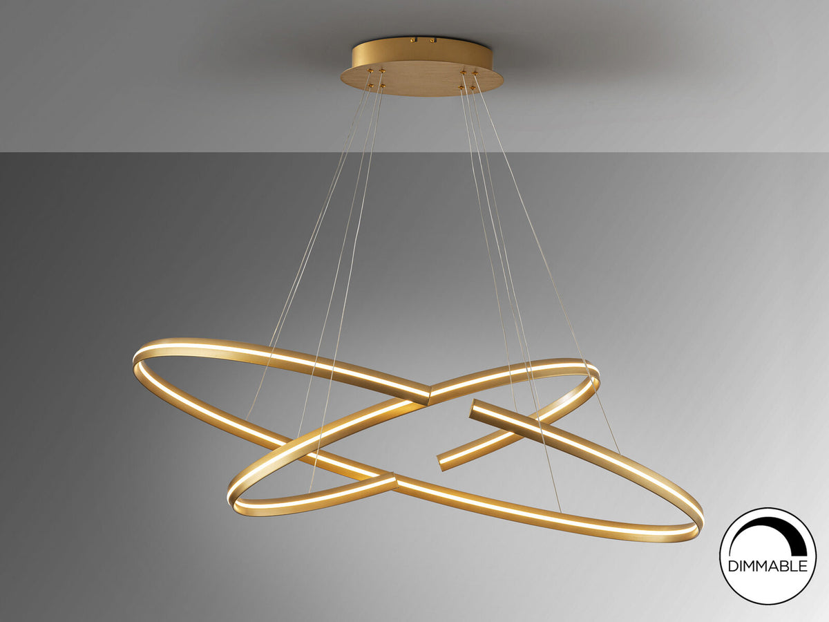 Lámpara de techo grande Elipse LED oro dimable