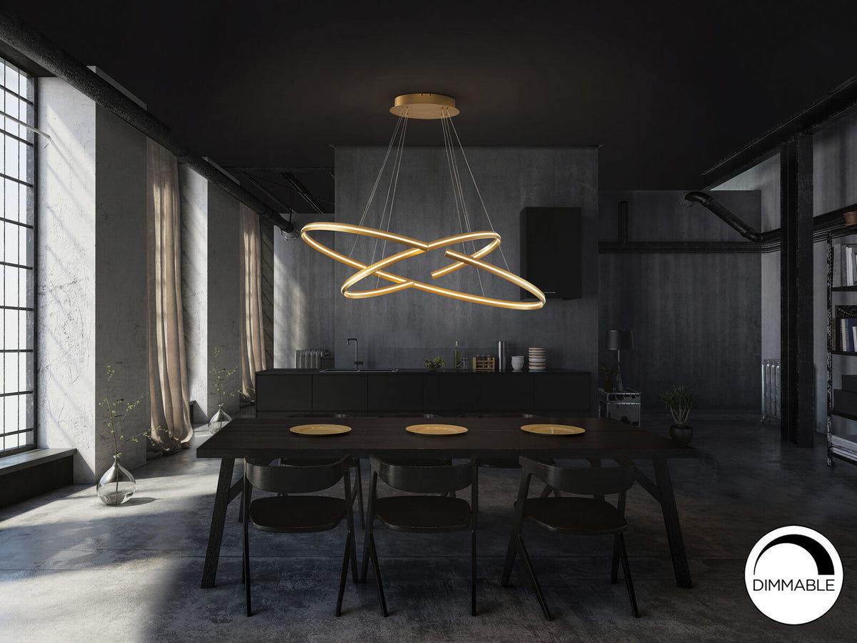 Lámpara de techo grande Elipse LED oro dimable