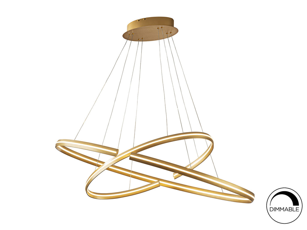 Lámpara de techo grande Elipse LED oro dimable