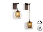 Aplique Fox 1 luz chocolate regulable en altura