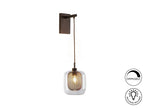 Aplique Fox 1 luz chocolate regulable en altura
