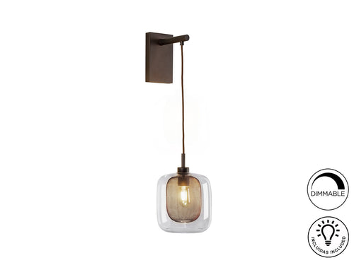 Aplique Fox 1 luz chocolate regulable en altura