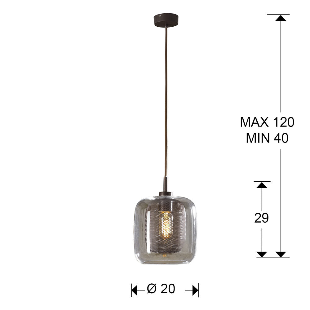 Lámpara colgante Fox chocolate - medidas
