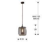Lámpara colgante Fox chocolate - medidas