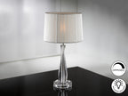 Lámpara de mesa Lin transparente y plata