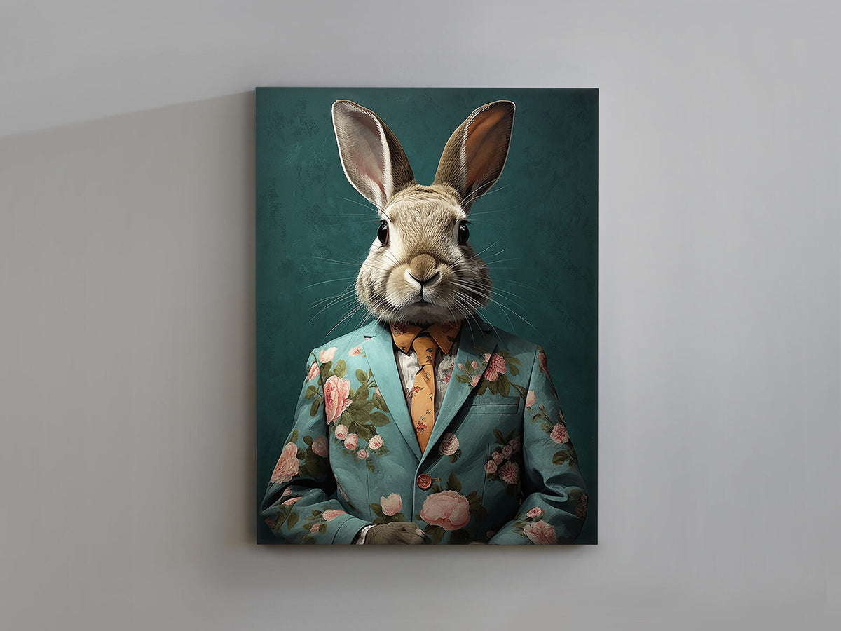 Cuadro pintado a mano Mr Rabbit 90 × 120 cm