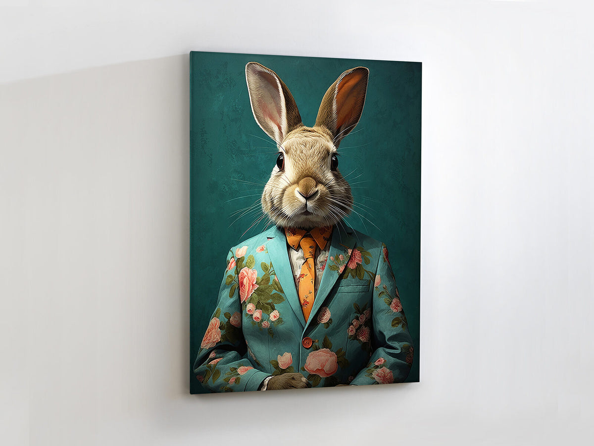 Cuadro pintado a mano Mr Rabbit 90 × 120 cm