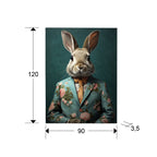 Cuadro pintado a mano Mr Rabbit 90 × 120 cm - medidas