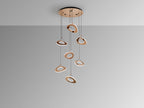 Lámpara de techo Mirena 7 luces oro rosa