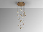 Lámpara de techo Mirena 13 luces oro rosa
