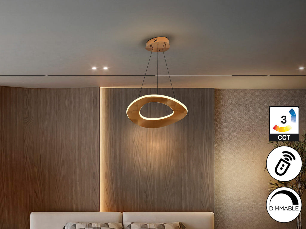 Lámpara de techo Mirena LED CCT oro rosa Ø52
