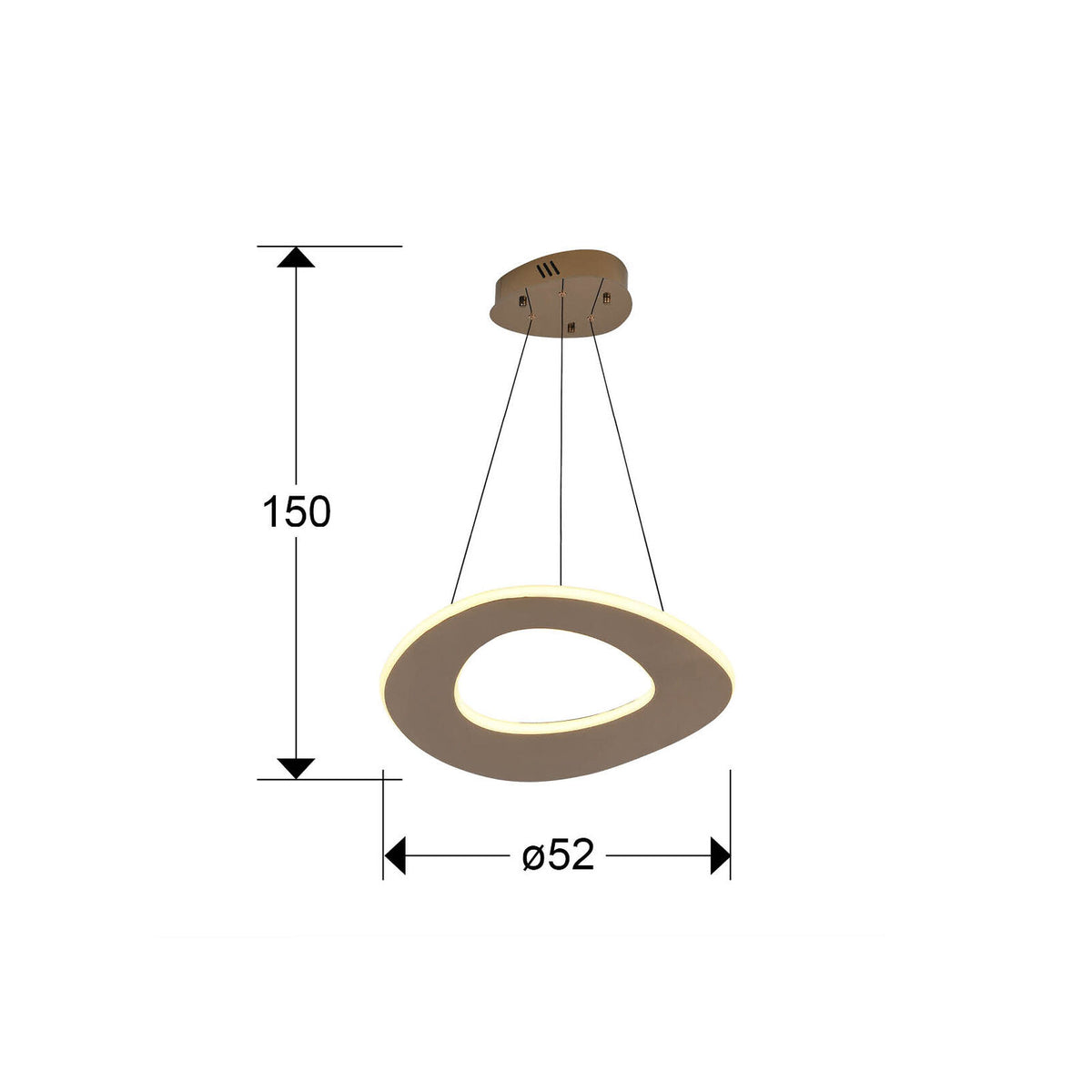 Lámpara de techo Mirena LED CCT oro rosa Ø52 - medidas