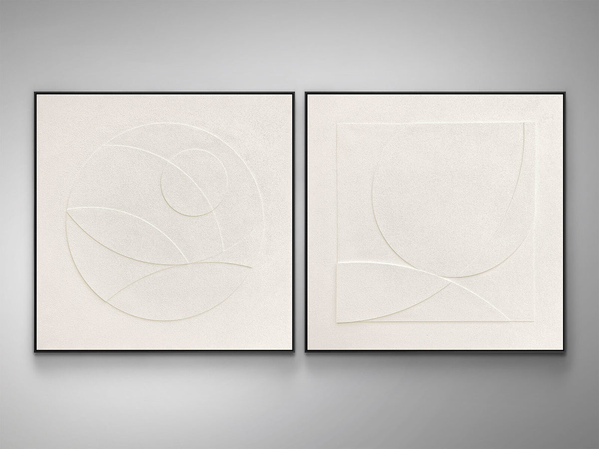 Cuadro bajorrelieve Albos set 100 × 100 cm marco negro