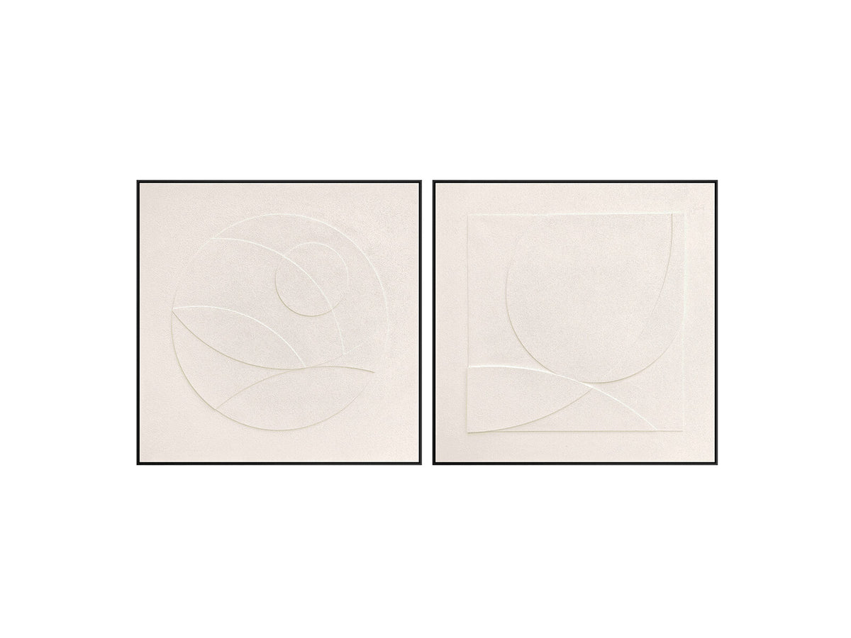 Cuadro bajorrelieve Albos set 100 × 100 cm marco negro