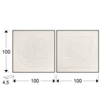 Cuadro bajorrelieve Albos set 100 × 100 cm marco negro - medidas