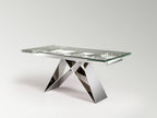 Mesa de comedor extensible Mika 160-220 acero brillo