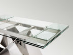 Mesa de comedor extensible Mika 160-220 acero brillo