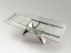 Mesa de comedor extensible Mika 160-220 acero brillo