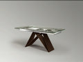 Mesa de comedor extensible Mika 160-220 acero y marrón