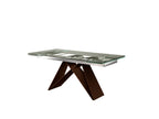 Mesa de comedor extensible Mika 160-220 acero y marrón