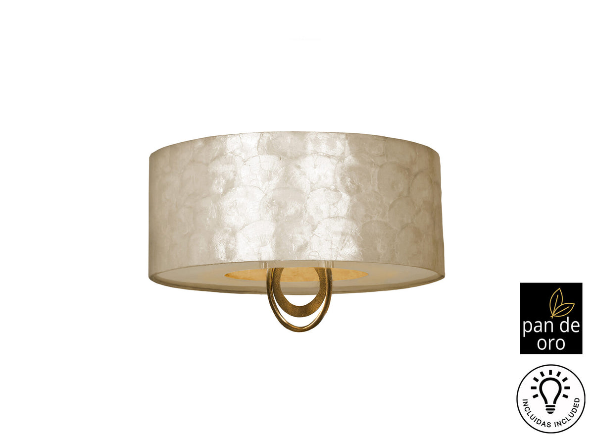 Plafón Edén 4 luces pan de oro y negro Ø55