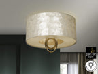 Plafón Edén 3 luces pan de oro y negro Ø40