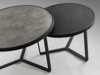 Set de mesas auxiliares Naira pequeñas gris y negro