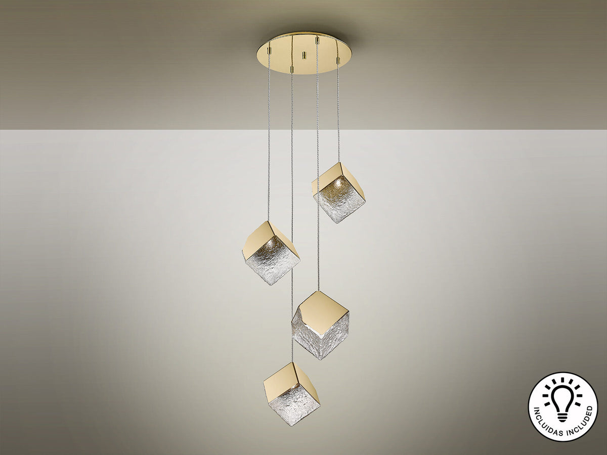 Lámpara de techo Priscila 4 luces oro Ø50