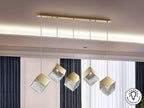 Lámpara de techo Priscila lineal 5 luces oro