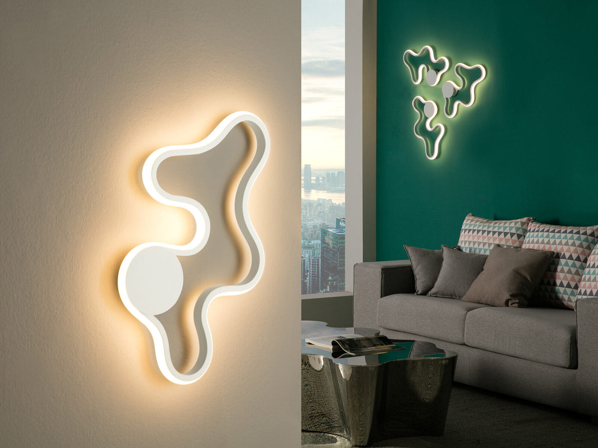 Aplique o plafón LED Marea blanco arenado