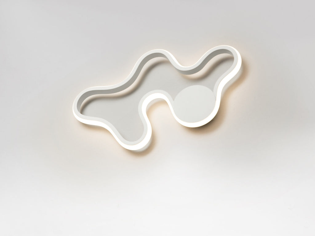 Aplique o plafón LED Marea blanco arenado