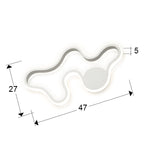 Aplique o plafón LED Marea blanco arenado - medidas