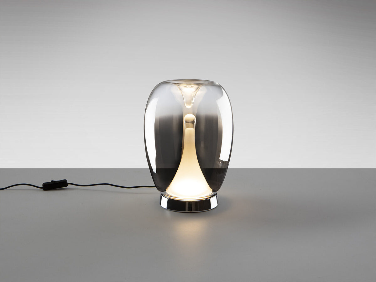 Lámpara de mesa Suspiro LED cromo y smoke