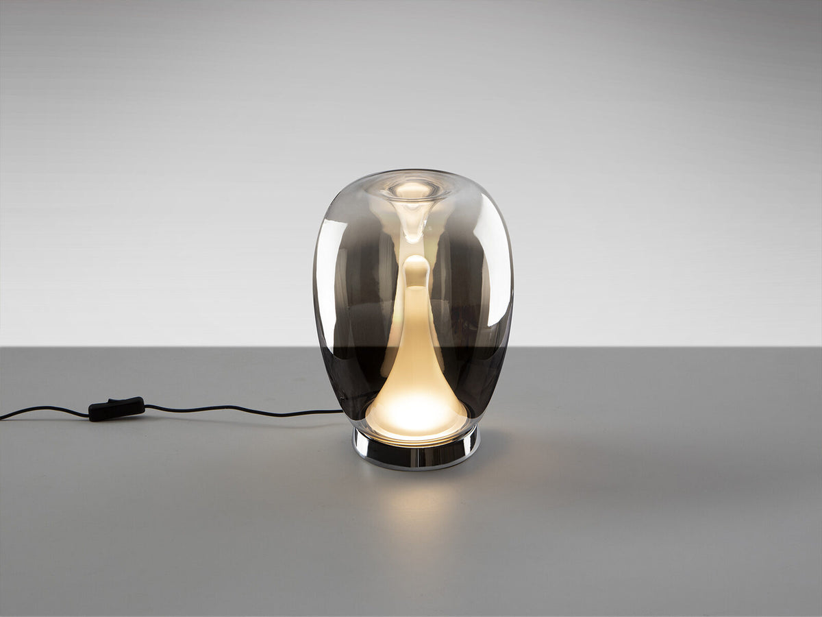 Lámpara de mesa Suspiro LED cromo y smoke