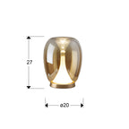 Lámpara de mesa Suspiro LED oro y ámbar - medidas