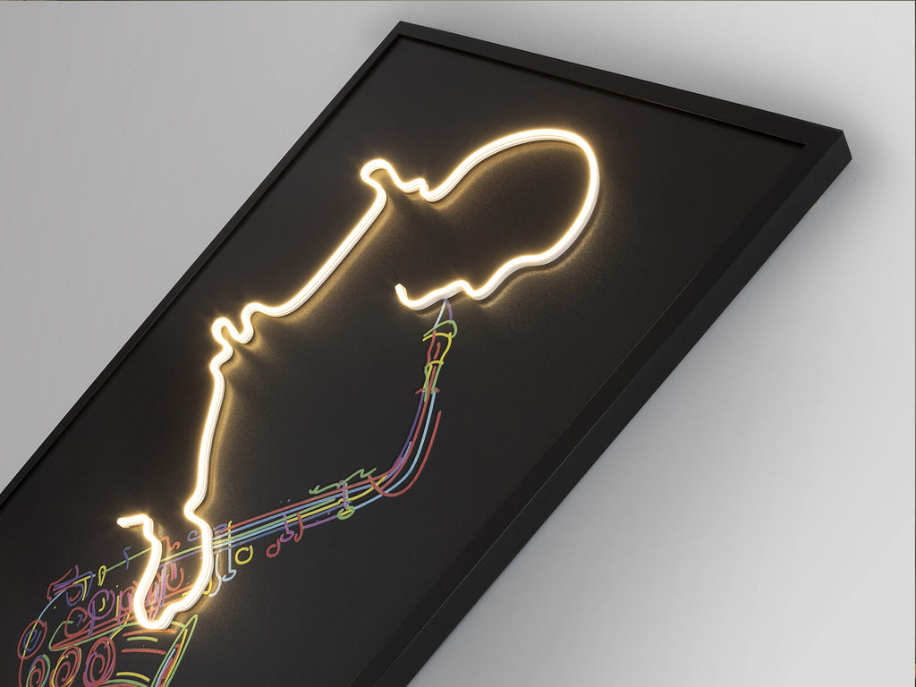 Cuadro con luz LED Saxofón 80 × 120