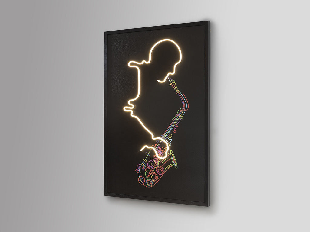 Cuadro con luz LED Saxofón 80 × 120