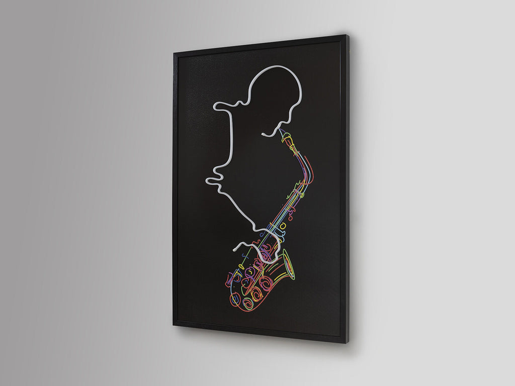 Cuadro con luz LED Saxofón 80 × 120