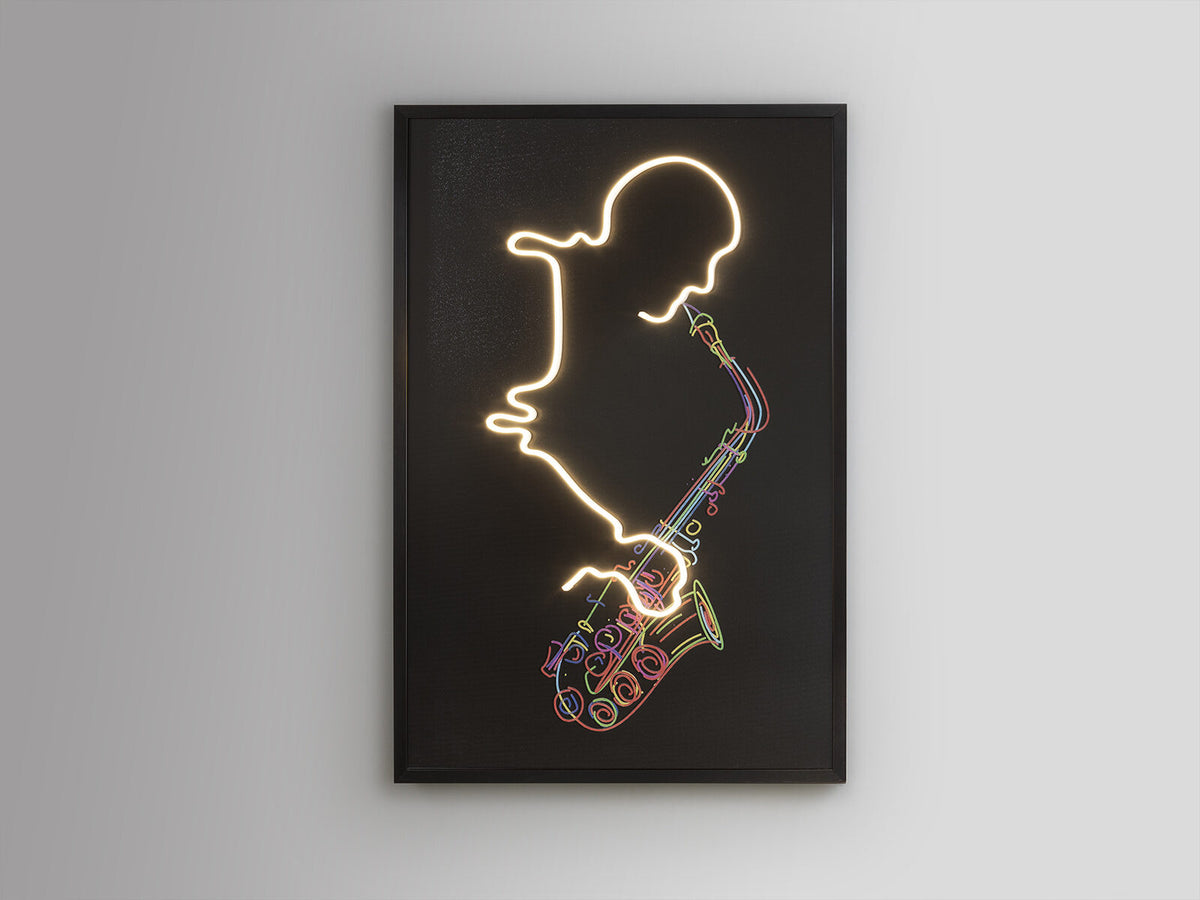 Cuadro con luz LED Saxofón 80 × 120