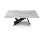 Mesa de comedor Noa 180 × 90 negro nogal y mármol blanco