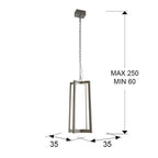 Lámpara de techo Kuma LED acero inoxidable - medidas