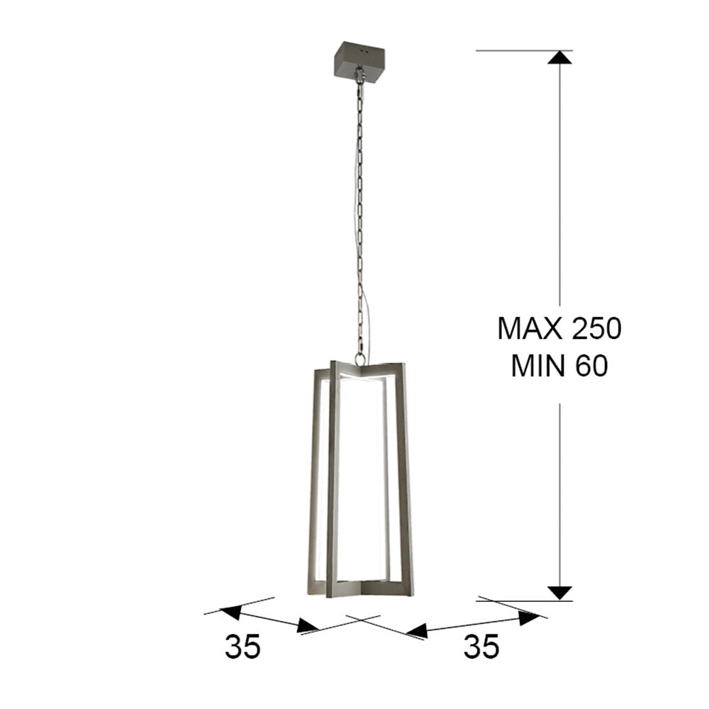 Lámpara de techo Kuma LED acero inoxidable - medidas