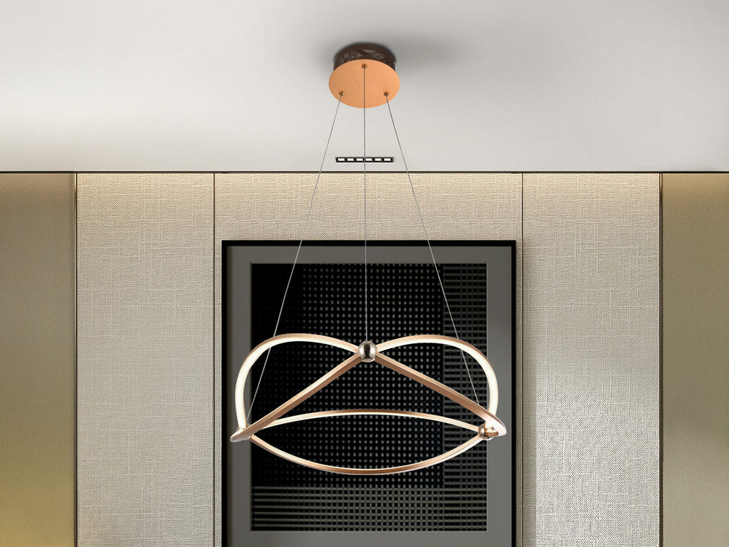 Lámpara de techo Ocellis LED oro rosa Ø57